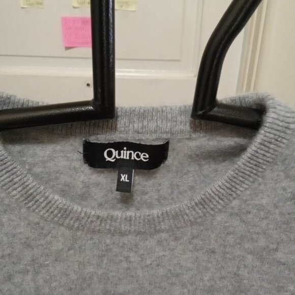 Quince Gray Mongolian Cashmere Knit Sweater Long Sleeve Soft Size XL - Picture 3 of 5
